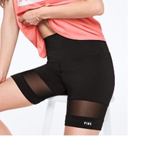 pink mesh biker shorts